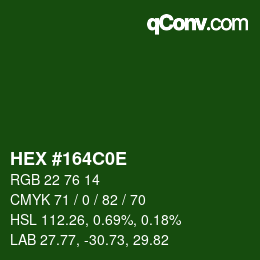 Farbcode: HEX #164C0E | qconv.com