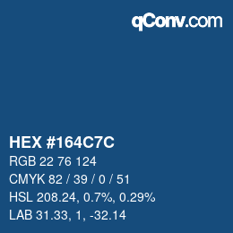 Color code: HEX #164C7C | qconv.com