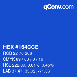 Color code: HEX #164CCE | qconv.com