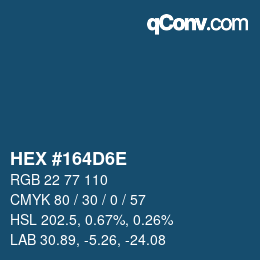 Color code: HEX #164D6E | qconv.com