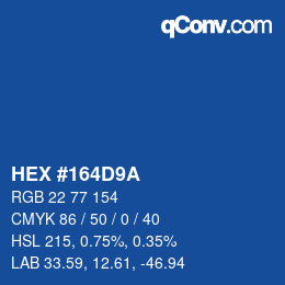 Color code: HEX #164D9A | qconv.com