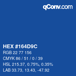 Color code: HEX #164D9C | qconv.com