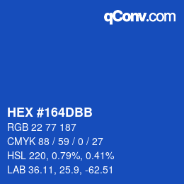 颜色代码: HEX #164DBB | qconv.com