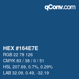 Color code: HEX #164E7E | qconv.com