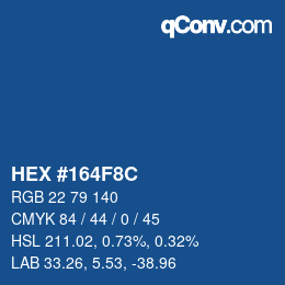 カラーコード: HEX #164F8C | qconv.com
