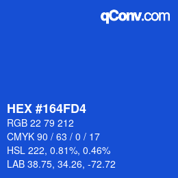 カラーコード: HEX #164FD4 | qconv.com