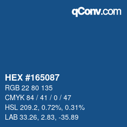 カラーコード: HEX #165087 | qconv.com