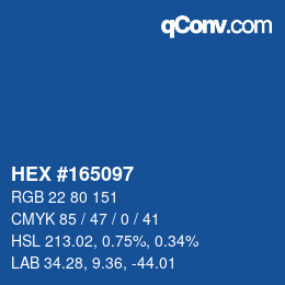 Color code: HEX #165097 | qconv.com