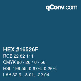 Color code: HEX #16526F | qconv.com