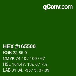 カラーコード: HEX #165500 | qconv.com