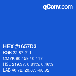 Color code: HEX #1657D3 | qconv.com