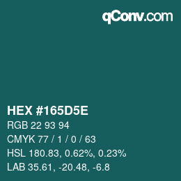 Color code: HEX #165D5E | qconv.com