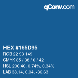 Color code: HEX #165D95 | qconv.com