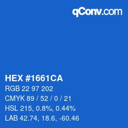 Color code: HEX #1661CA | qconv.com