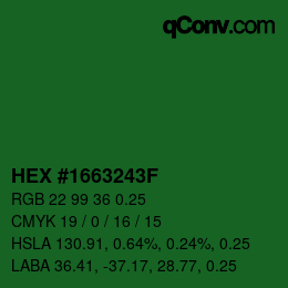 Color code: HEX #1663243F | qconv.com