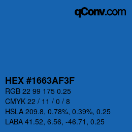 Farbcode: HEX #1663AF3F | qconv.com