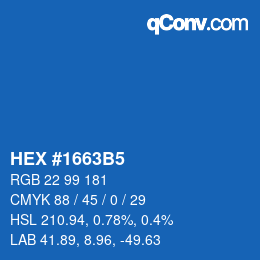 Color code: HEX #1663B5 | qconv.com