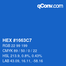 Color code: HEX #1663C7 | qconv.com