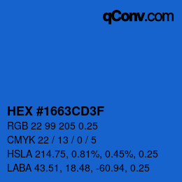 Farbcode: HEX #1663CD3F | qconv.com