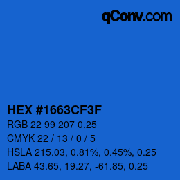 Farbcode: HEX #1663CF3F | qconv.com
