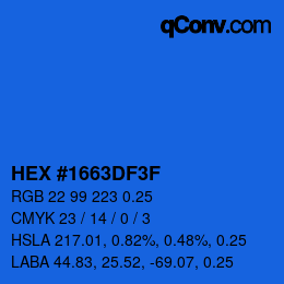 Color code: HEX #1663DF3F | qconv.com