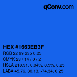 カラーコード: HEX #1663EB3F | qconv.com