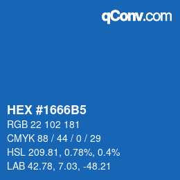 Color code: HEX #1666B5 | qconv.com