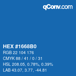 Color code: HEX #1668B0 | qconv.com