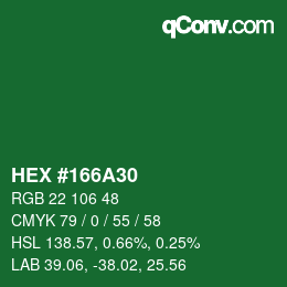 Color code: HEX #166A30 | qconv.com