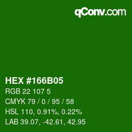 Color code: HEX #166B05 | qconv.com