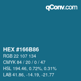 Color code: HEX #166B86 | qconv.com
