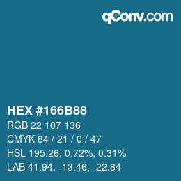 Color code: HEX #166B88 | qconv.com