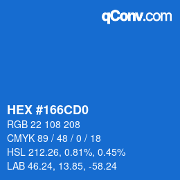 Color code: HEX #166CD0 | qconv.com