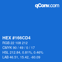 Color code: HEX #166CD4 | qconv.com