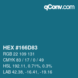 Color code: HEX #166D83 | qconv.com