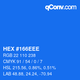 颜色代码: HEX #166EEE | qconv.com