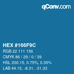 Color code: HEX #166F9C | qconv.com