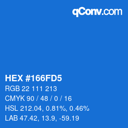 Color code: HEX #166FD5 | qconv.com