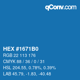 Color code: HEX #1671B0 | qconv.com