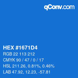Color code: HEX #1671D4 | qconv.com