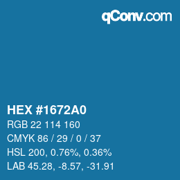 Color code: HEX #1672A0 | qconv.com