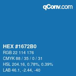 Color code: HEX #1672B0 | qconv.com