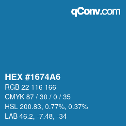 Código de color: HEX #1674A6 | qconv.com