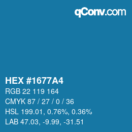 Color code: HEX #1677A4 | qconv.com