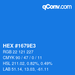 Color code: HEX #1679E3 | qconv.com