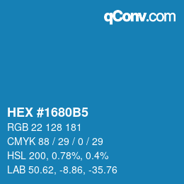 Color code: HEX #1680B5 | qconv.com