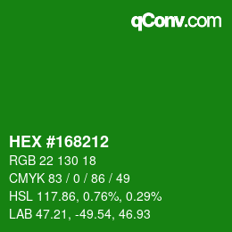 Color code: HEX #168212 | qconv.com