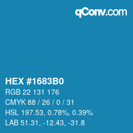 Color code: HEX #1683B0 | qconv.com