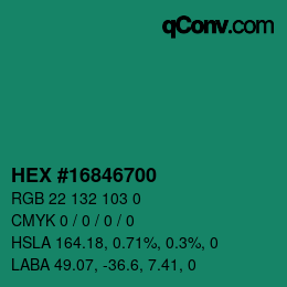 Color code: HEX #16846700 | qconv.com