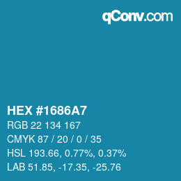 Color code: HEX #1686A7 | qconv.com